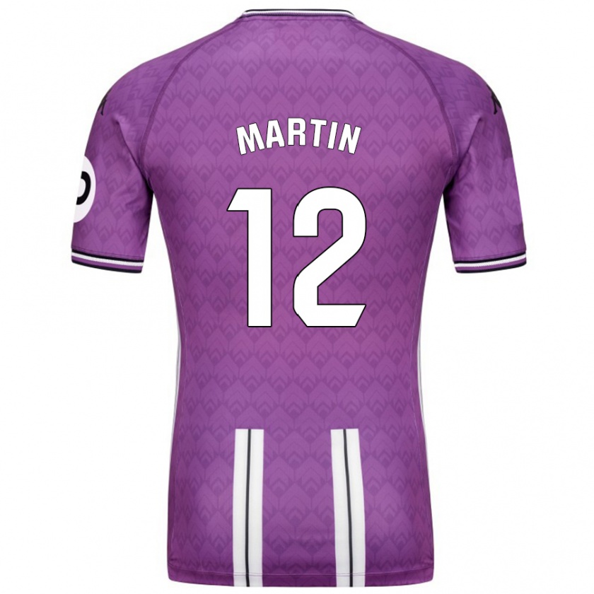 Kandiny Enfant Maillot Mario Martín #12 Violet Blanc Tenues Domicile 2024/25 T-Shirt