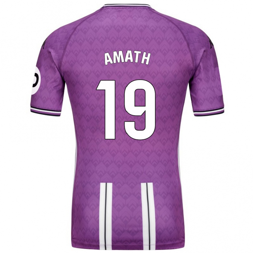 Kandiny Enfant Maillot Amath Ndiaye #19 Violet Blanc Tenues Domicile 2024/25 T-Shirt