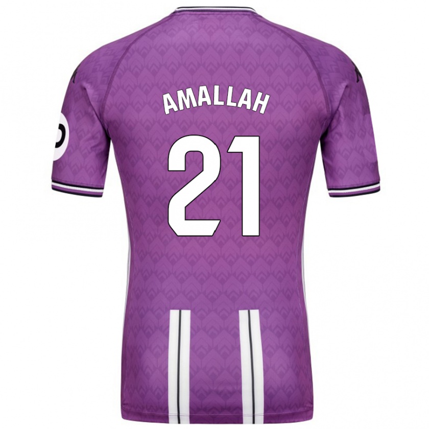 Kandiny Enfant Maillot Selim Amallah #21 Violet Blanc Tenues Domicile 2024/25 T-Shirt