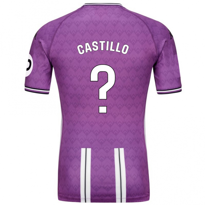 Kandiny Enfant Maillot Gonzalo Castillo #0 Violet Blanc Tenues Domicile 2024/25 T-Shirt