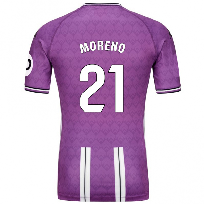 Kandiny Enfant Maillot Xavi Moreno #21 Violet Blanc Tenues Domicile 2024/25 T-Shirt