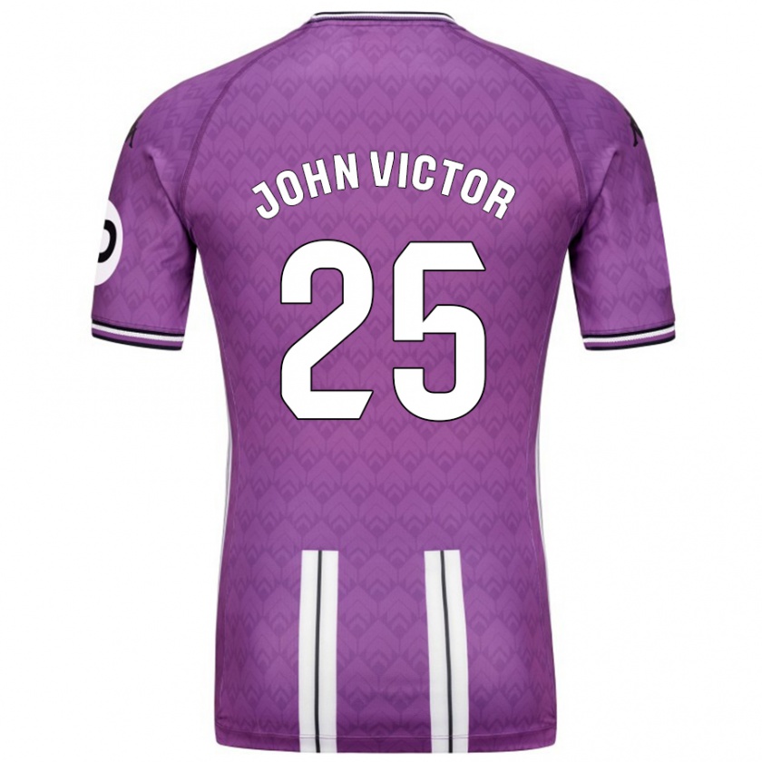 Kandiny Enfant Maillot John Victor #25 Violet Blanc Tenues Domicile 2024/25 T-Shirt