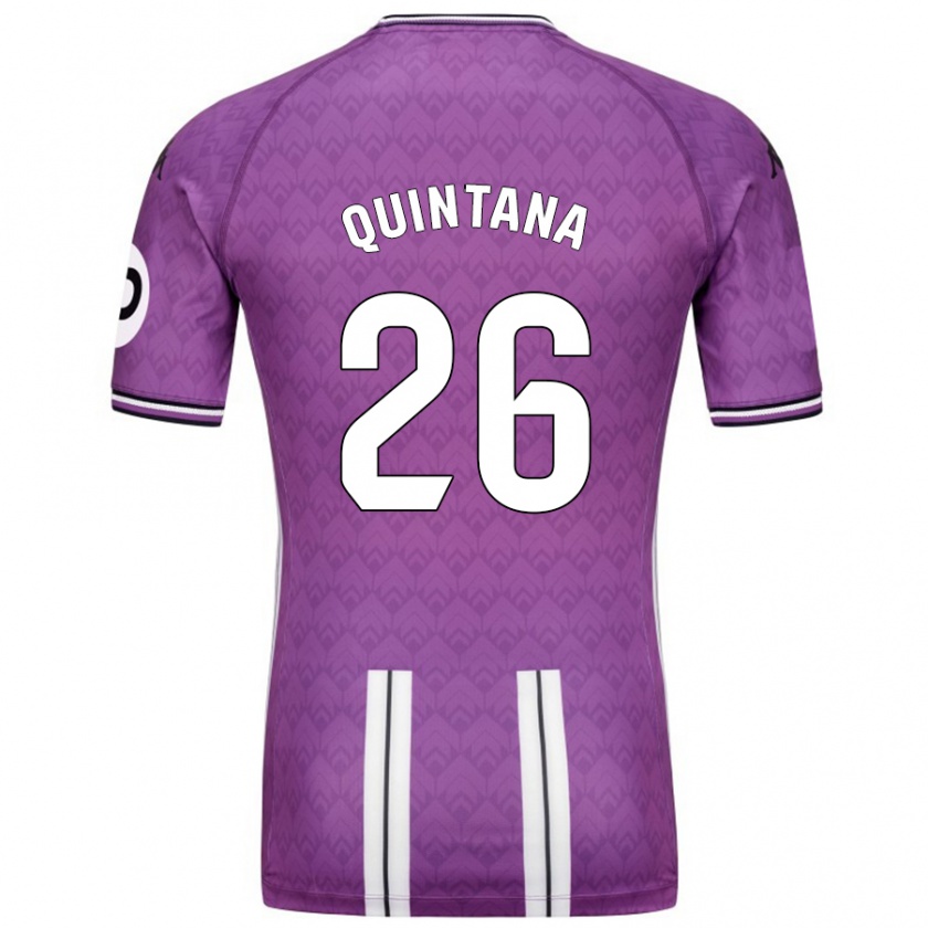 Kandiny Enfant Maillot Alberto Quintana #26 Violet Blanc Tenues Domicile 2024/25 T-Shirt