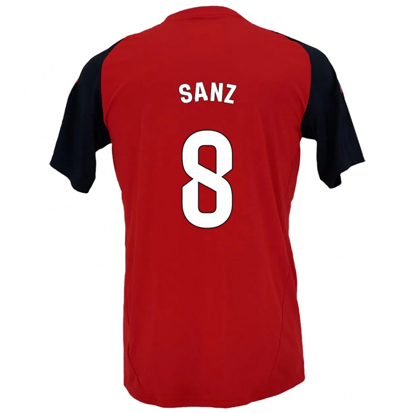 Kandiny Enfant Maillot Álvaro Sanz #8 Rouge Noir Tenues Domicile 2024/25 T-Shirt