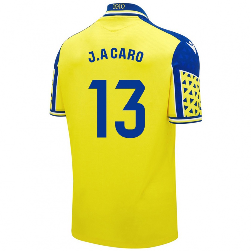 Kandiny Enfant Maillot José Antonio Caro #13 Jaune Bleu Tenues Domicile 2024/25 T-Shirt