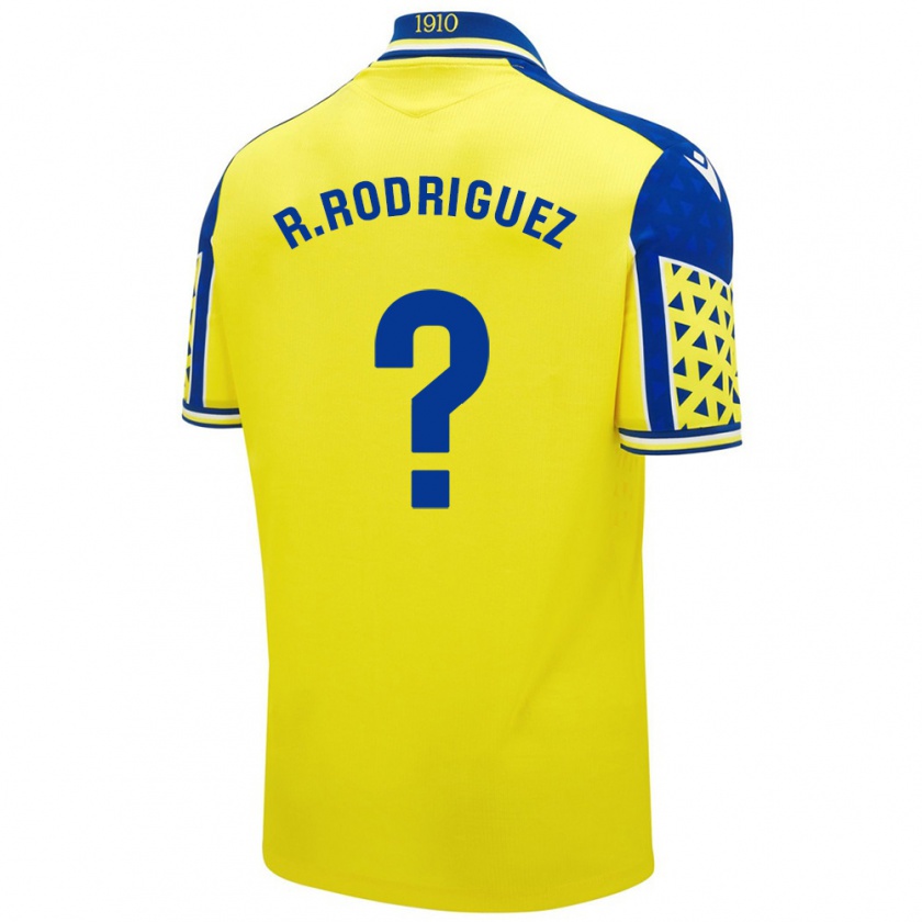 Kandiny Enfant Maillot Ramón Rodríguez #0 Jaune Bleu Tenues Domicile 2024/25 T-Shirt