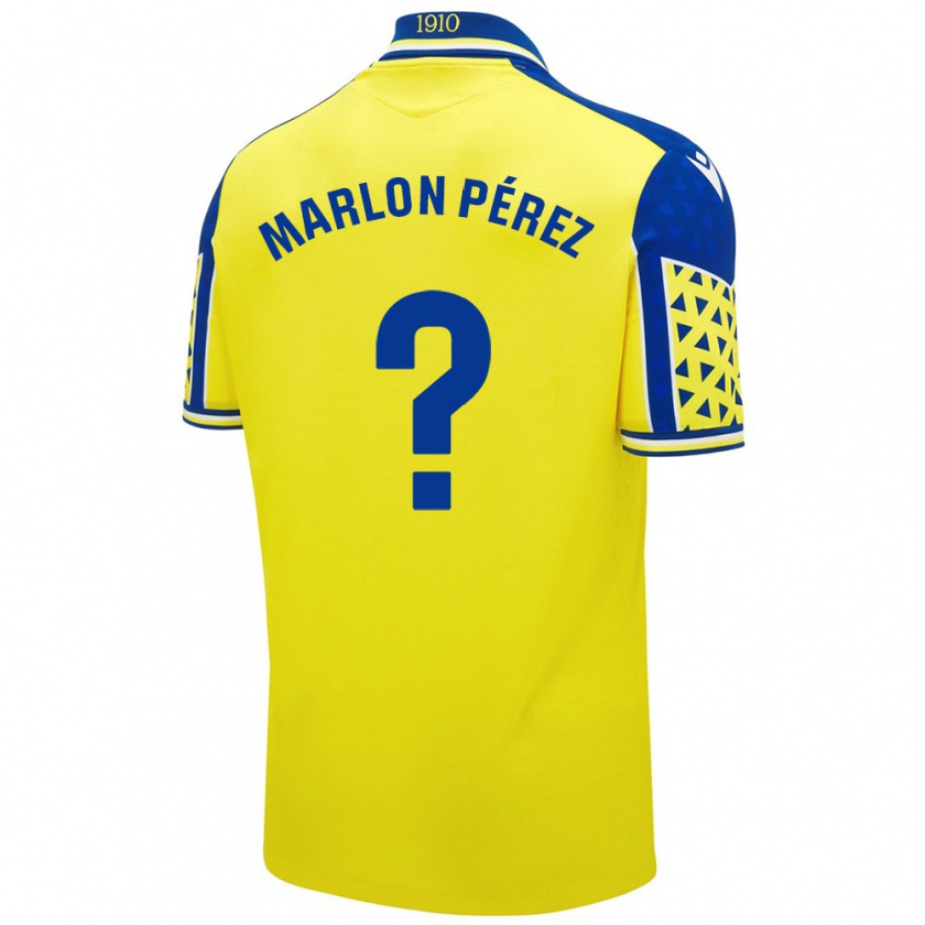 Kandiny Enfant Maillot Marlon Pérez #0 Jaune Bleu Tenues Domicile 2024/25 T-Shirt