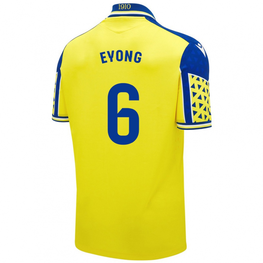 Kandiny Enfant Maillot Etta Eyong #6 Jaune Bleu Tenues Domicile 2024/25 T-Shirt