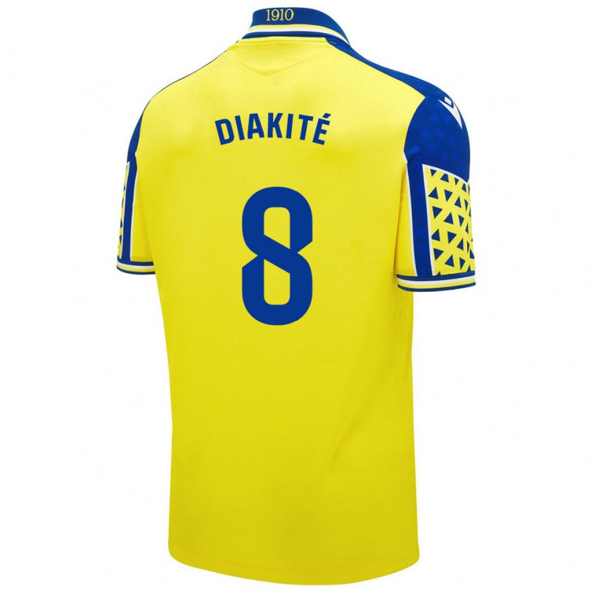 Kandiny Enfant Maillot Moussa Diakité #8 Jaune Bleu Tenues Domicile 2024/25 T-Shirt