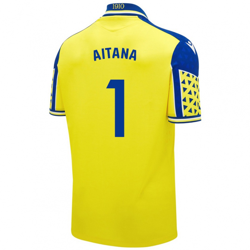 Kandiny Enfant Maillot Aitana #1 Jaune Bleu Tenues Domicile 2024/25 T-Shirt