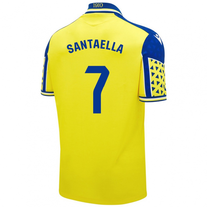 Kandiny Enfant Maillot Natalia Santaella Picón #7 Jaune Bleu Tenues Domicile 2024/25 T-Shirt