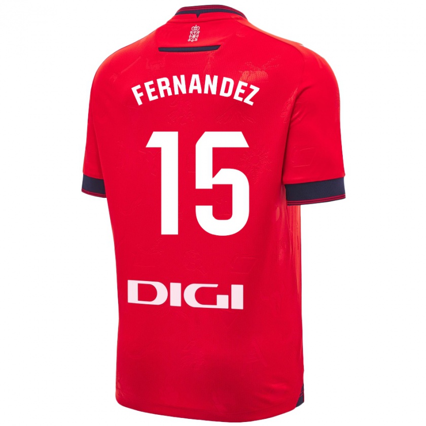 Kandiny Enfant Maillot Leyre Fernández Sánchez #15 Rouge Blanc Tenues Domicile 2024/25 T-Shirt