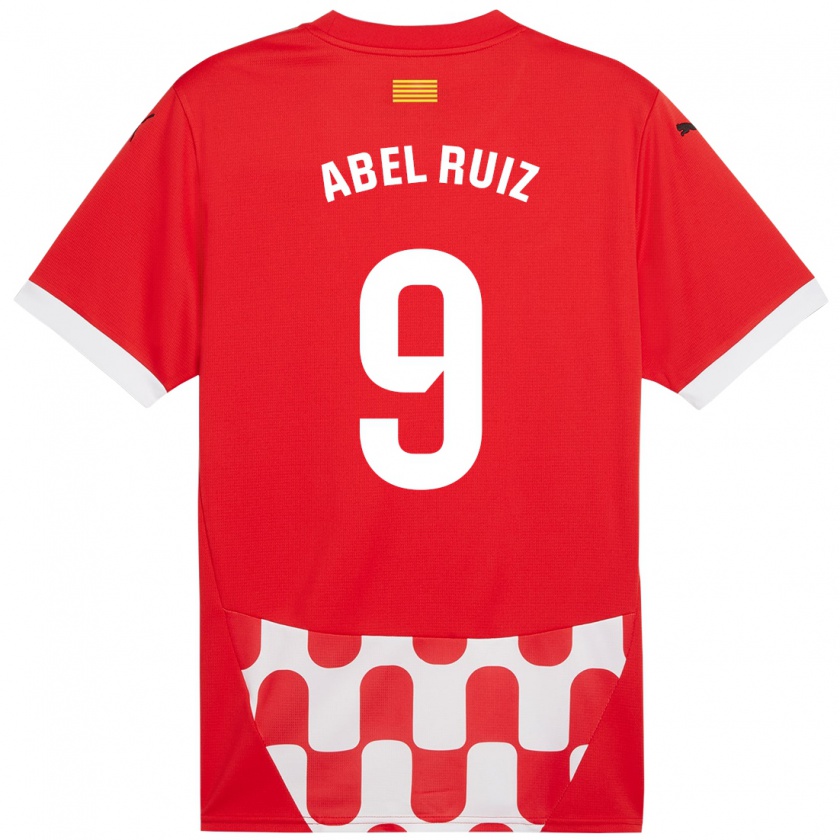 Kandiny Enfant Maillot Abel Ruiz #9 Rouge Blanc Tenues Domicile 2024/25 T-Shirt