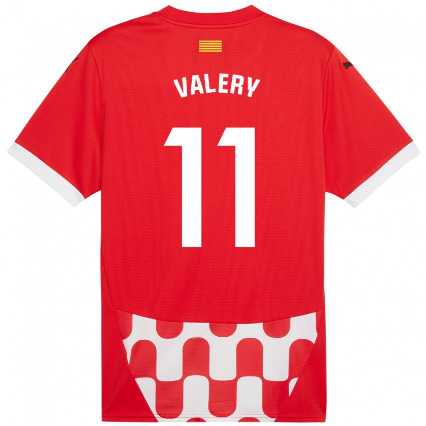 Kandiny Enfant Maillot Valery Fernández #11 Rouge Blanc Tenues Domicile 2024/25 T-Shirt