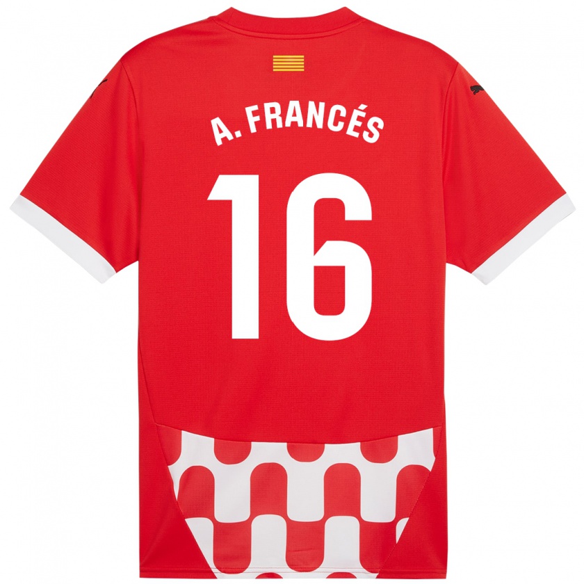 Kandiny Enfant Maillot Alejandro Francés #16 Rouge Blanc Tenues Domicile 2024/25 T-Shirt