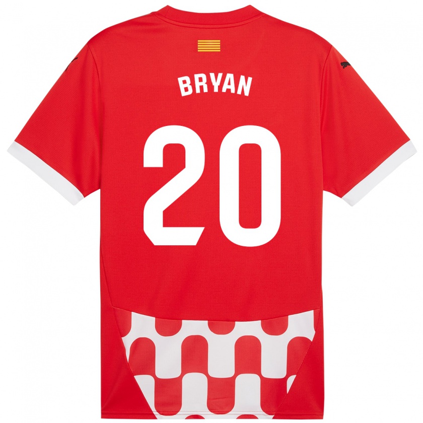 Kandiny Enfant Maillot Bryan Gil #20 Rouge Blanc Tenues Domicile 2024/25 T-Shirt