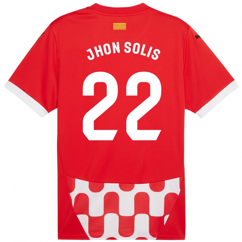 Kandiny Enfant Maillot Jhon Solís #22 Rouge Blanc Tenues Domicile 2024/25 T-Shirt