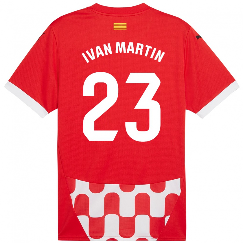 Kandiny Enfant Maillot Iván Martín #23 Rouge Blanc Tenues Domicile 2024/25 T-Shirt