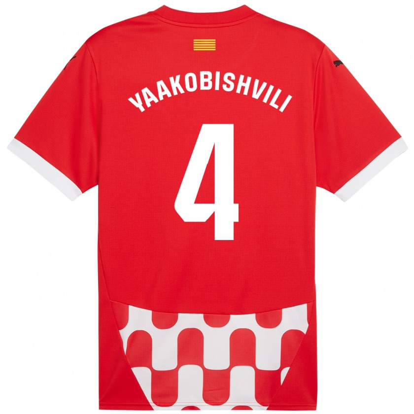 Kandiny Enfant Maillot Antal Yaakobishvili #4 Rouge Blanc Tenues Domicile 2024/25 T-Shirt