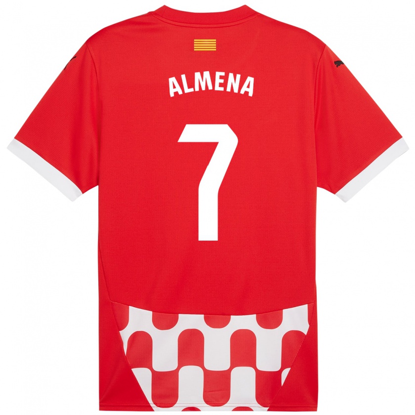 Kandiny Enfant Maillot Iker Almena #7 Rouge Blanc Tenues Domicile 2024/25 T-Shirt