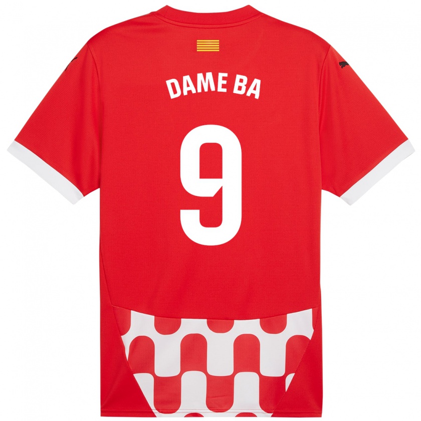 Kandiny Enfant Maillot Papa Dame Ba #9 Rouge Blanc Tenues Domicile 2024/25 T-Shirt