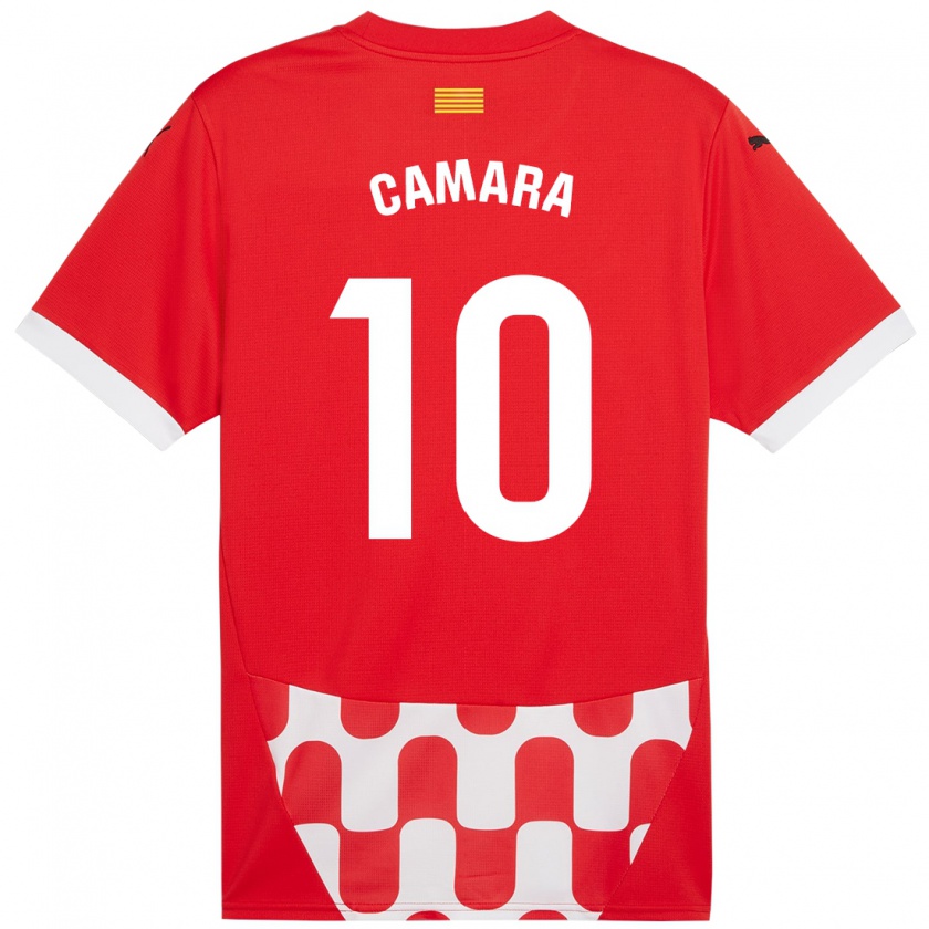 Kandiny Enfant Maillot Dawda Camara #10 Rouge Blanc Tenues Domicile 2024/25 T-Shirt