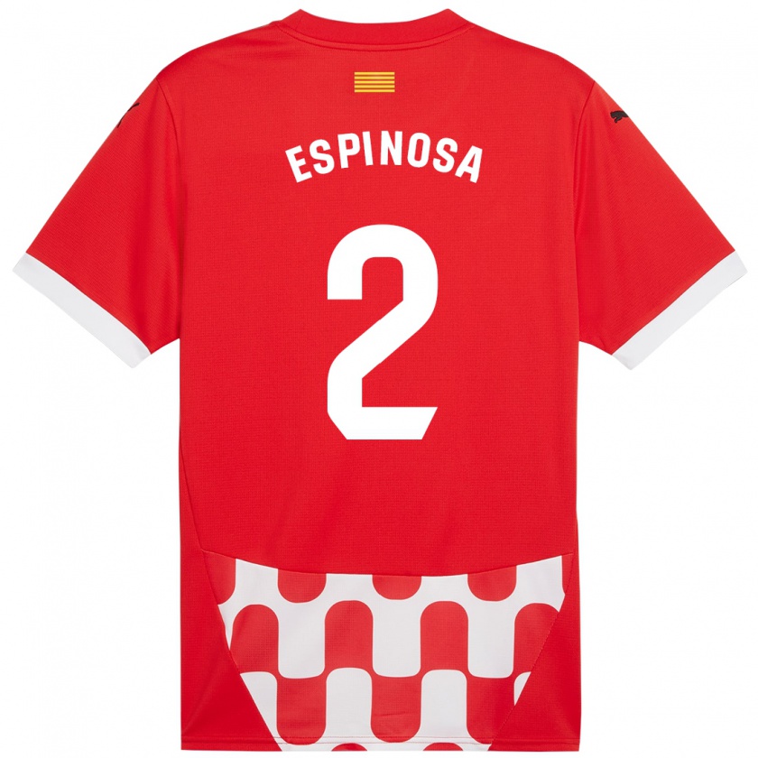 Kandiny Enfant Maillot Bernardo Espinosa #2 Rouge Blanc Tenues Domicile 2024/25 T-Shirt