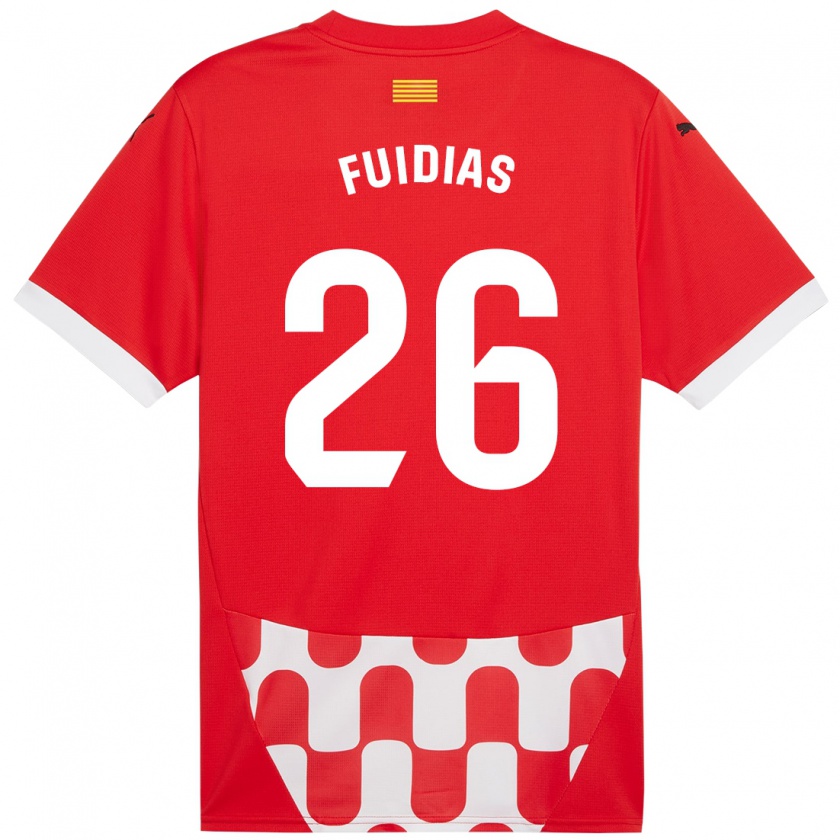 Kandiny Enfant Maillot Toni Fuidias #26 Rouge Blanc Tenues Domicile 2024/25 T-Shirt