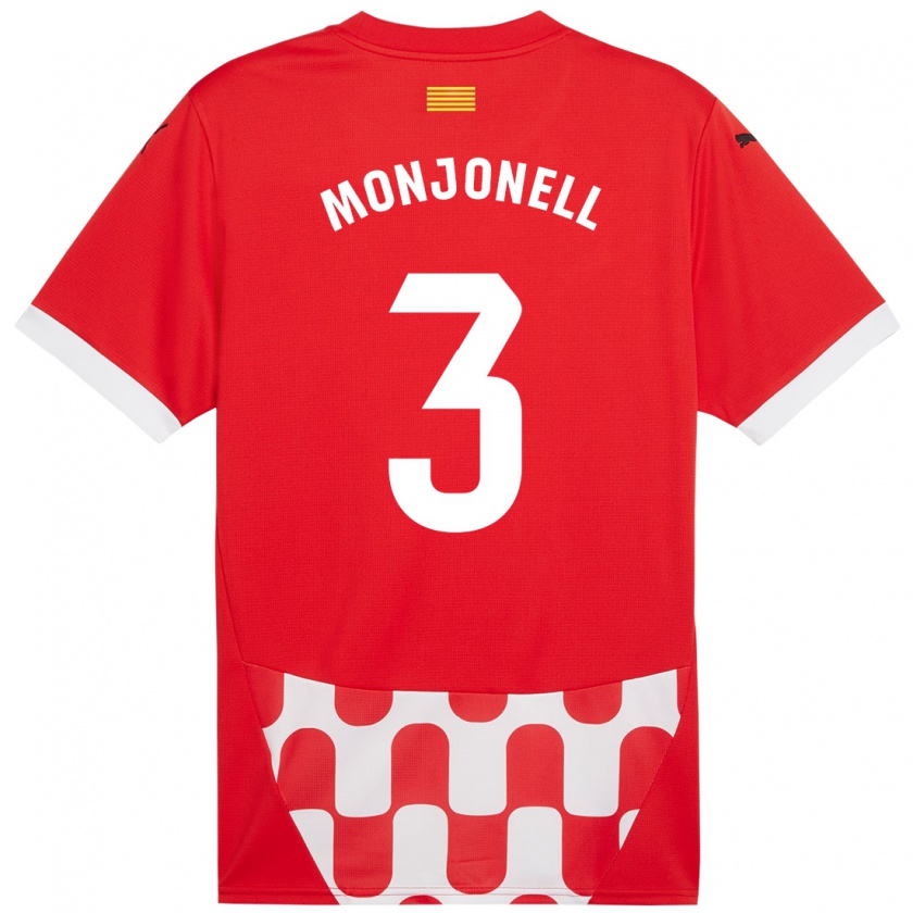 Kandiny Enfant Maillot Eric Monjonell #3 Rouge Blanc Tenues Domicile 2024/25 T-Shirt