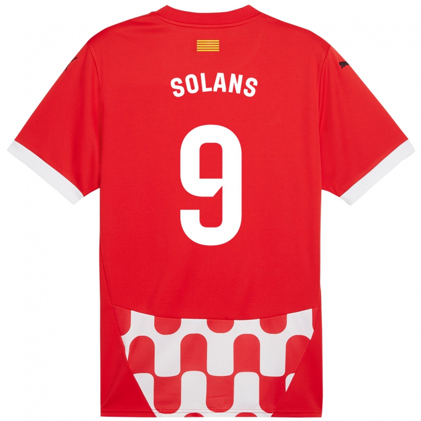 Kandiny Enfant Maillot Sergi Solans #9 Rouge Blanc Tenues Domicile 2024/25 T-Shirt