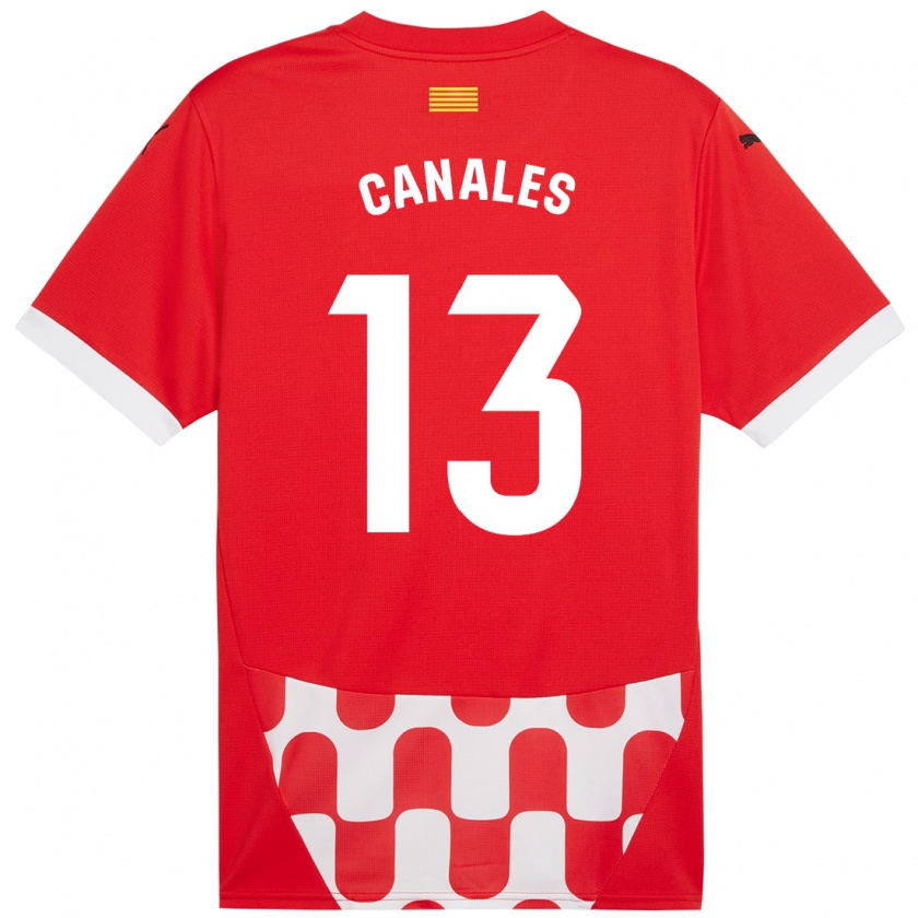 Kandiny Enfant Maillot Juanvi Canales #13 Rouge Blanc Tenues Domicile 2024/25 T-Shirt