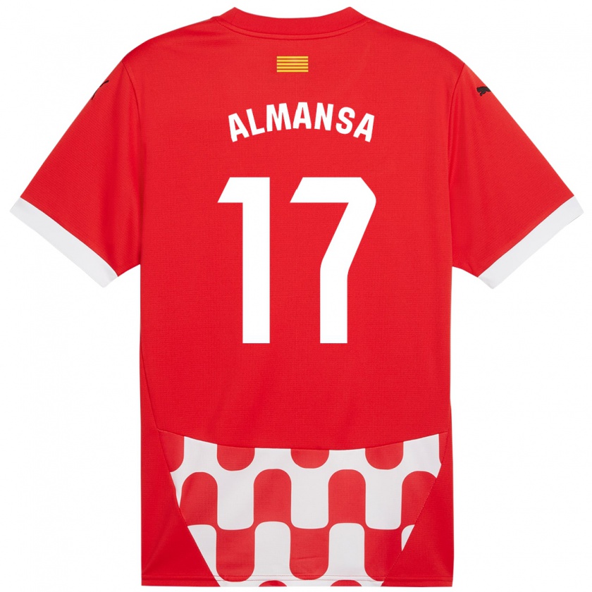 Kandiny Enfant Maillot Alex Almansa #17 Rouge Blanc Tenues Domicile 2024/25 T-Shirt