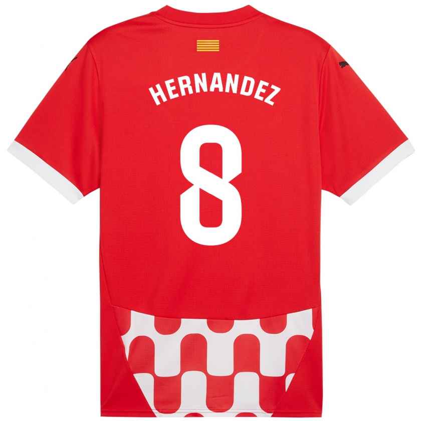 Kandiny Enfant Maillot Sofia Hernández #8 Rouge Blanc Tenues Domicile 2024/25 T-Shirt