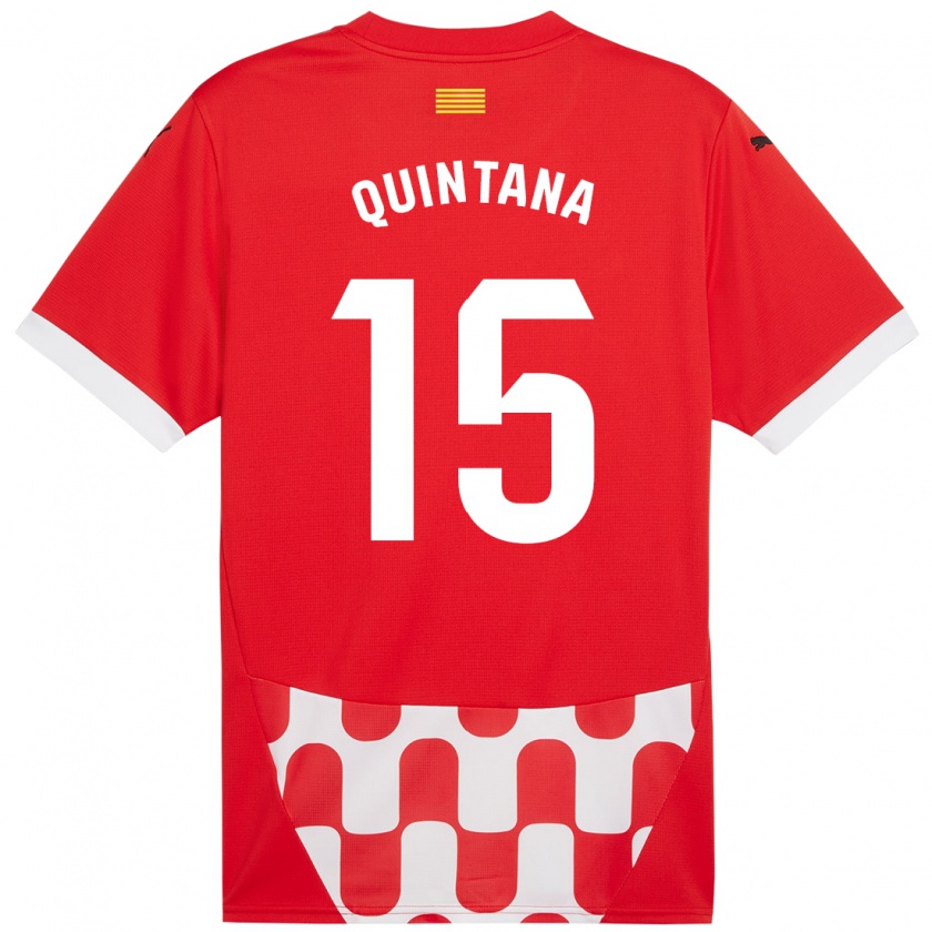 Kandiny Enfant Maillot Amru Quintana #15 Rouge Blanc Tenues Domicile 2024/25 T-Shirt