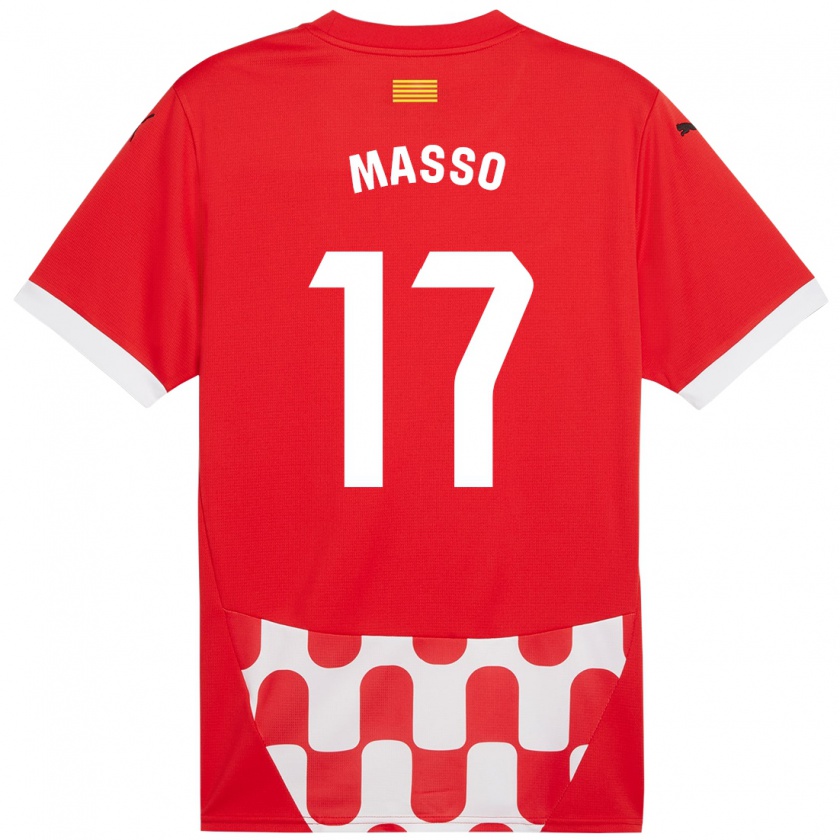 Kandiny Enfant Maillot Ainoa Massó #17 Rouge Blanc Tenues Domicile 2024/25 T-Shirt