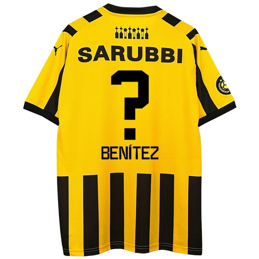 Kandiny Enfant Maillot Santiago Benítez #0 Jaune Noir Tenues Domicile 2024/25 T-Shirt