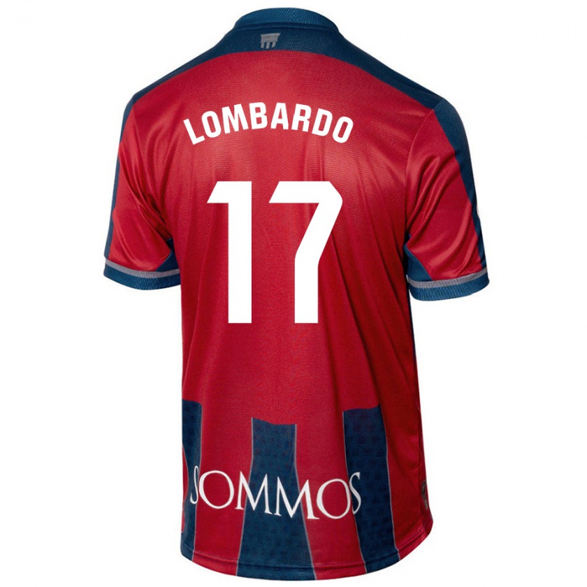 Kandiny Enfant Maillot Enzo Lombardo #17 Rouge Bleu Tenues Domicile 2024/25 T-Shirt