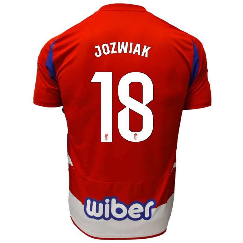 Kandiny Enfant Maillot Kamil Jóźwiak #18 Rouge Blanc Bleu Tenues Domicile 2024/25 T-Shirt