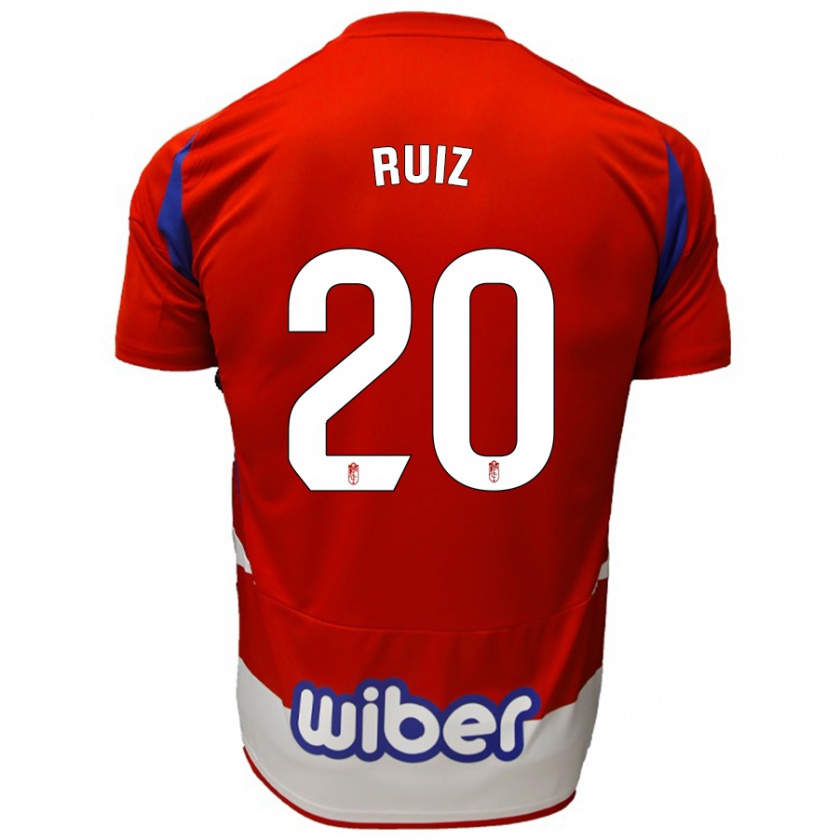 Kandiny Enfant Maillot Sergio Ruiz #20 Rouge Blanc Bleu Tenues Domicile 2024/25 T-Shirt