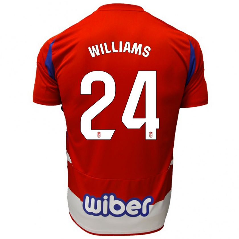 Kandiny Enfant Maillot Loïc Williams #24 Rouge Blanc Bleu Tenues Domicile 2024/25 T-Shirt