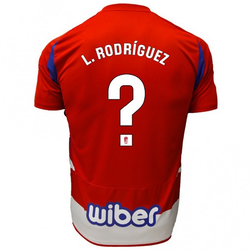 Kandiny Enfant Maillot Iker López Rodríguez #0 Rouge Blanc Bleu Tenues Domicile 2024/25 T-Shirt