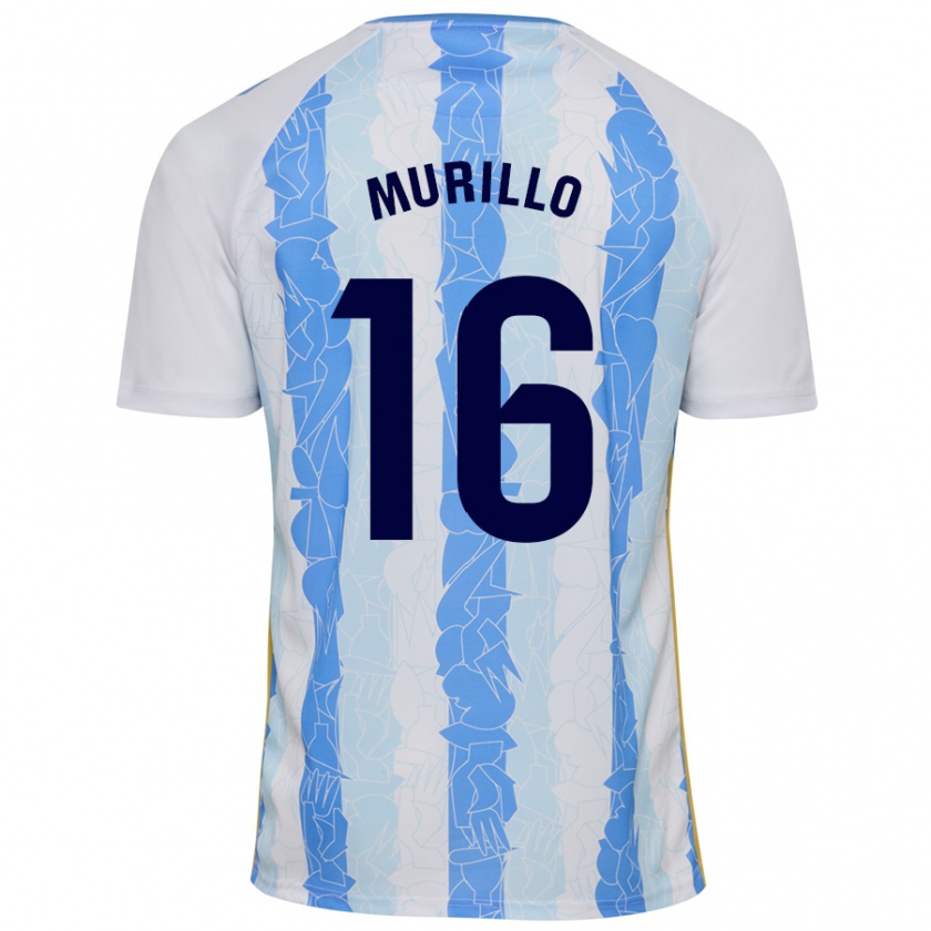 Kandiny Enfant Maillot Diego Murillo #16 Blanc Bleu Tenues Domicile 2024/25 T-Shirt