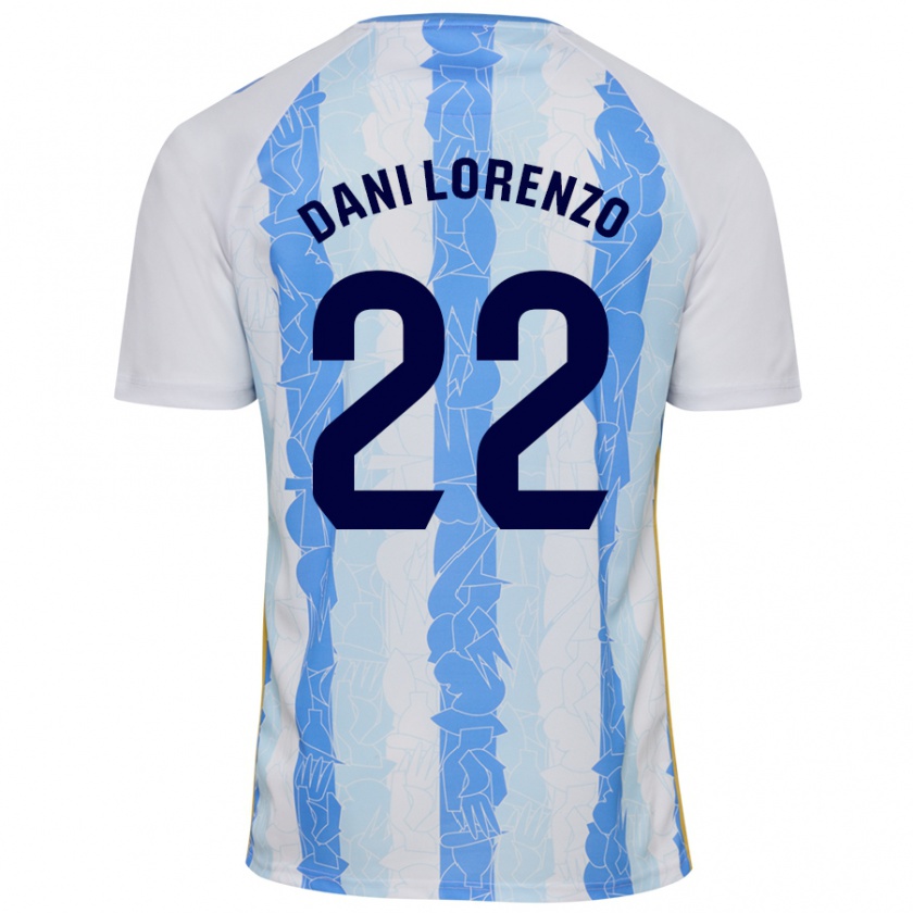 Kandiny Enfant Maillot Dani Lorenzo #22 Blanc Bleu Tenues Domicile 2024/25 T-Shirt