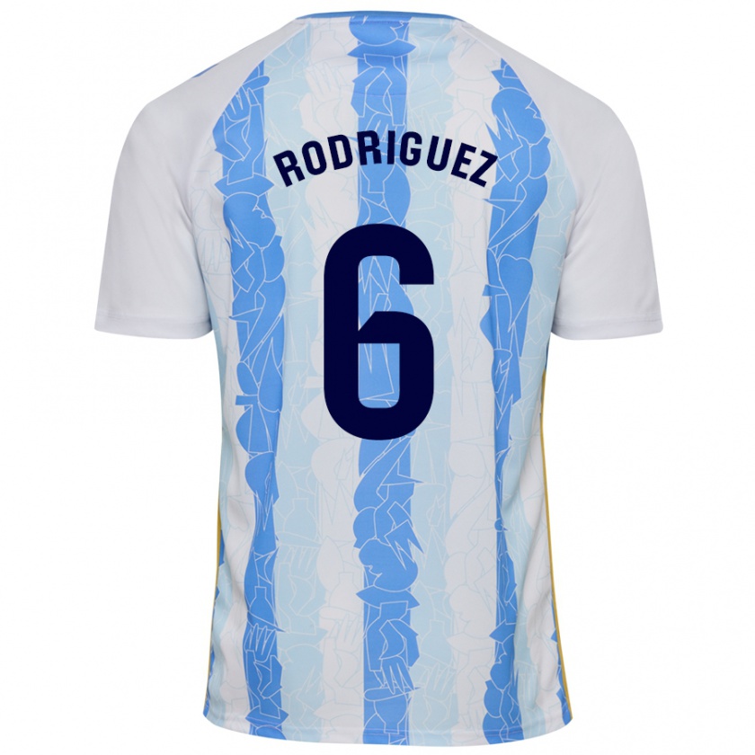 Kandiny Enfant Maillot Rafa Rodríguez #6 Blanc Bleu Tenues Domicile 2024/25 T-Shirt