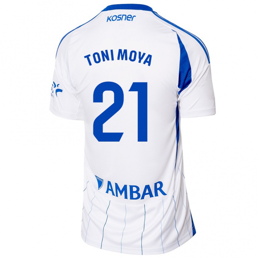 Kandiny Enfant Maillot Toni Moya #21 Rouge Blanc Tenues Domicile 2024/25 T-Shirt