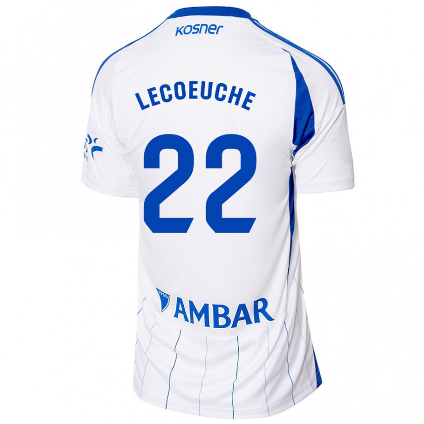 Kandiny Enfant Maillot Quentin Lecoeuche #22 Rouge Blanc Tenues Domicile 2024/25 T-Shirt