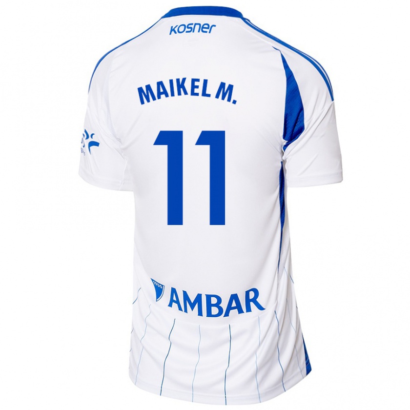 Kandiny Enfant Maillot Maikel Mesa #11 Rouge Blanc Tenues Domicile 2024/25 T-Shirt