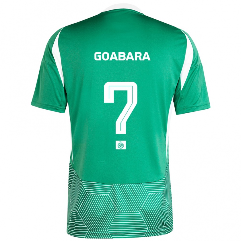 Kandiny Enfant Maillot Ibrahim Goabara #0 Vert Blanc Tenues Domicile 2024/25 T-Shirt