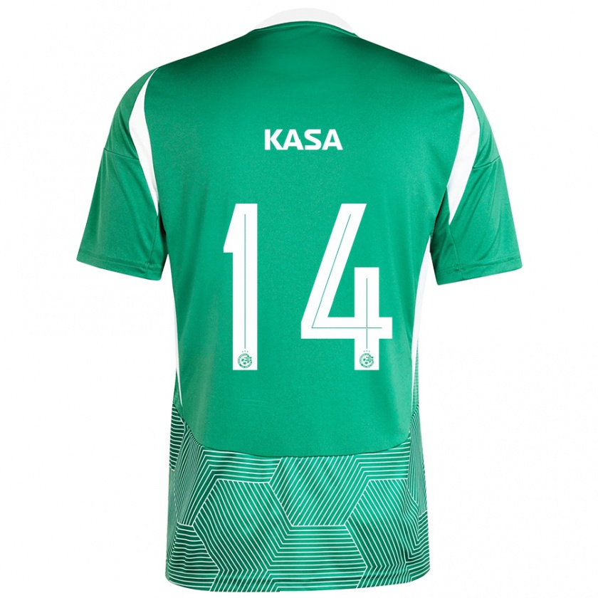 Kandiny Enfant Maillot Lior Kasa #14 Vert Blanc Tenues Domicile 2024/25 T-Shirt