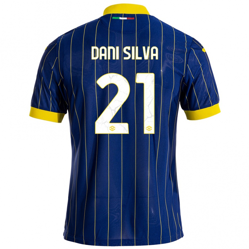 Kandiny Enfant Maillot Dani Silva #21 Bleu Jaune Tenues Domicile 2024/25 T-Shirt